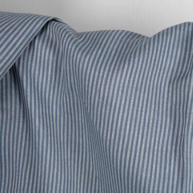 Linstoff blå stripete for klær og hjemmetekstiler