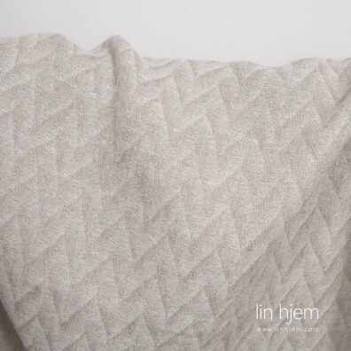 Beige mønstret lin-ull stoff vasket