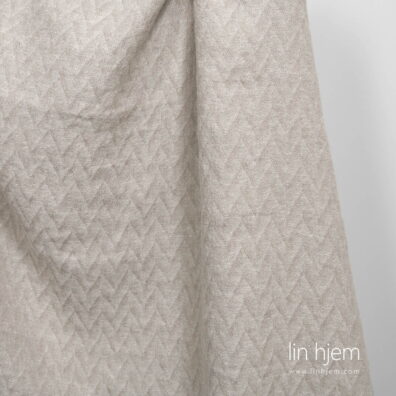 Beige mønstret lin-ull stoff vasket 145cm bredt