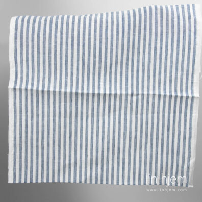 Håndkle linstoff hvitt med blå striper