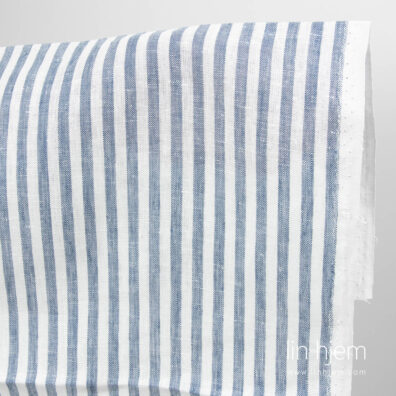 Håndkle linstoff hvitt med blå striper til kjøkkenhåndklær