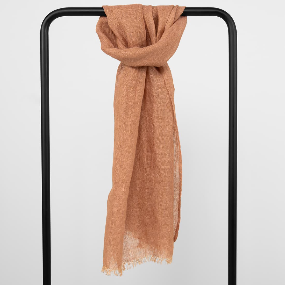 FINO lin sjal i brun leirfarge