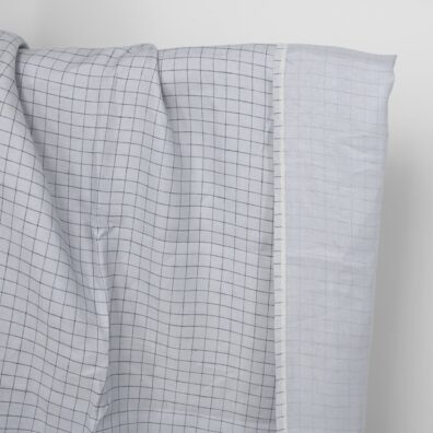 Linstoff grå-blått rutete tosidig