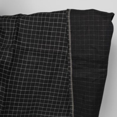 Linstoff svart-hvitt rutete tosidig