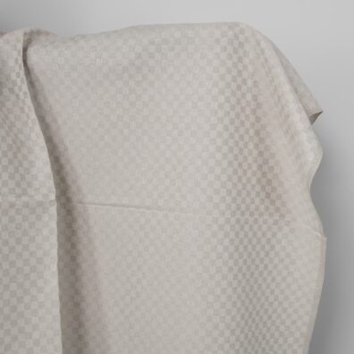 Halvlinstoff beige rutete