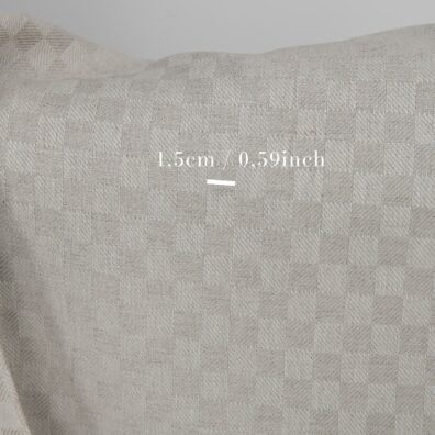 Halvlinstoff beige rutete i twill mønster