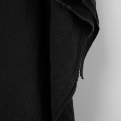 Lin-bomullsstoff svart bredt spesielt vasket, mykt, skånsomt