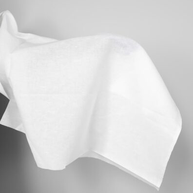 Halvlin stoff snøhvit bredt