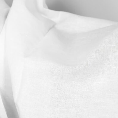 Halvlin stoff snøhvit bredt for sying klær, hjemmetekstiler