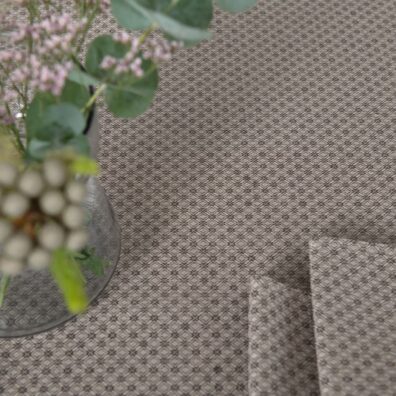 Brun-beige duk med diamanter av lin-bomull stoff