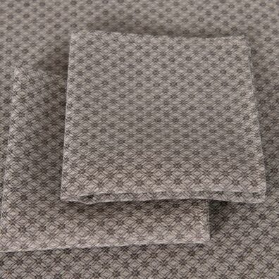 TONY halvlin brun serviett med romber og blomster