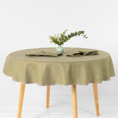 Halvlin rund (oval) grønn duk TONY