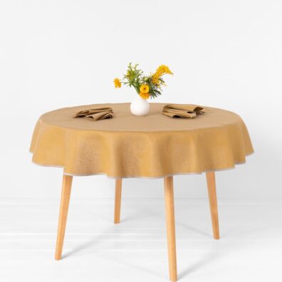TONY halvlin rund (oval) gul duk