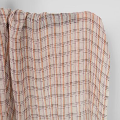 Linstoff flerfarget rutete gjennomsiktig vasket