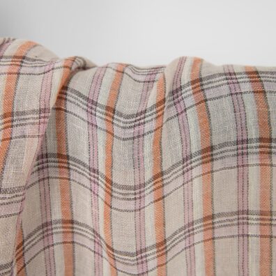 Linstoff flerfarget rutete gjennomsiktig vasket passer til å sy skjerf, gardiner