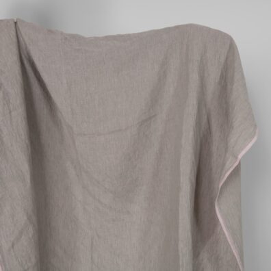 Linstoff lilla-grønn melert vasket