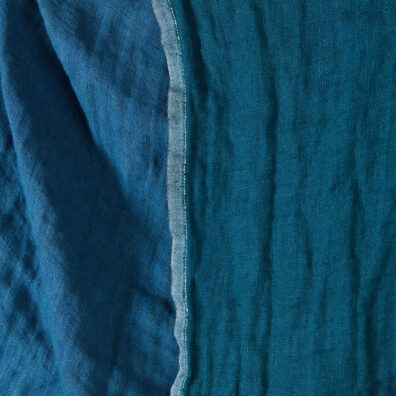 Linstoff blått tosidig vasket