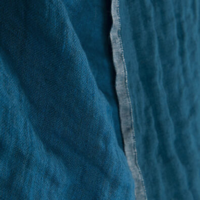 Linstoff blått tosidig vasket, mykt 165cm bredt