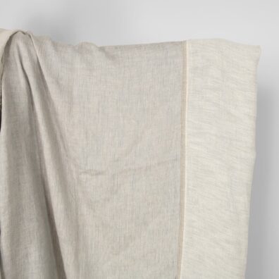 Halvlin satengstoff brunaktig grå vasket