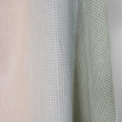 Bomull-hamp stoff grått-rosa ”vaffel” vasket egnet for badekåper, bade- og badstuehåndklær