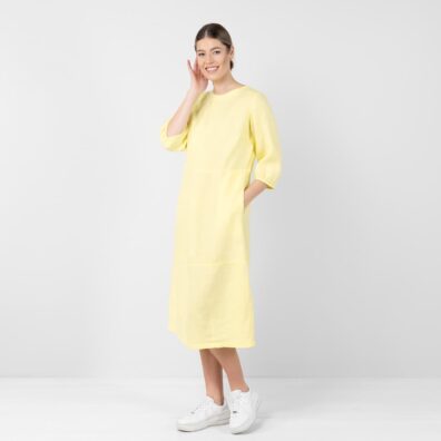 Gul linkjole midtlengde, utslått silhuett