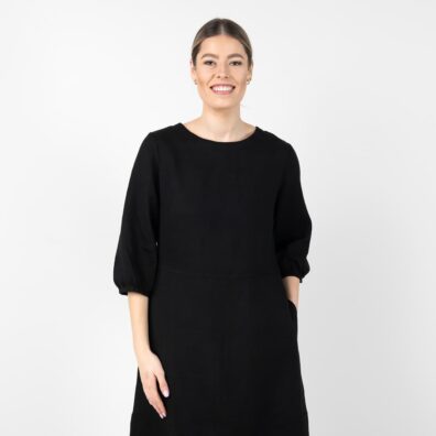 OSAKA svart linkjole med rund hals