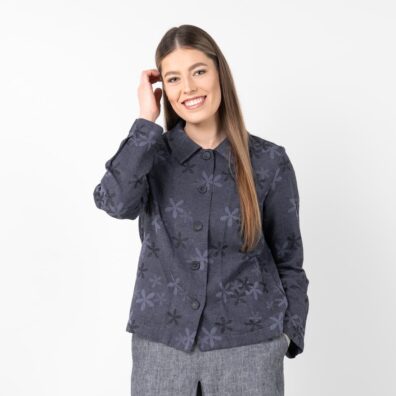 LIMA blomstrete lin-bomull jakke
