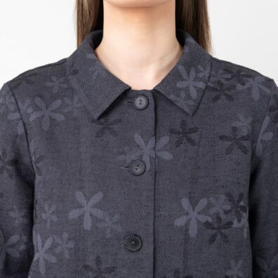 LIMA blomstrete halvlin jakke med knappelukking
