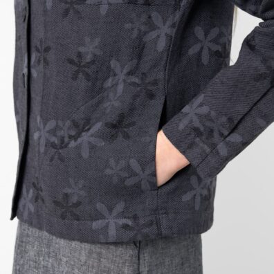 LIMA blomstrete halvlin jakke med lommer