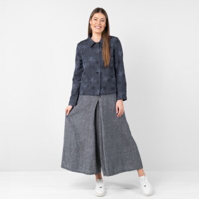 LIMA blomstrete halvlin jakke og culottebukse MYKA