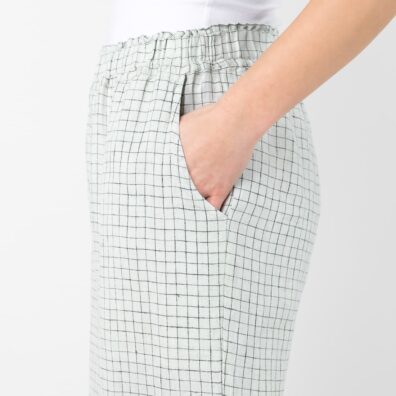 Grønnaktig lin bukse med lommer