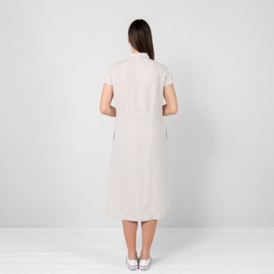 NICOLE beige linkjole i løs silhuett