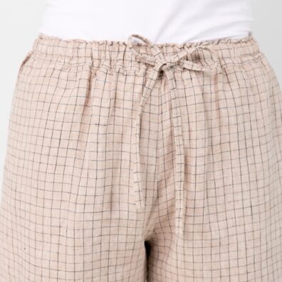 DOLFI lysebrun linshorts med snøring