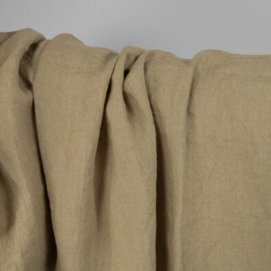 Linstoff gulaktig brunt vasket, mykt, skånsomt