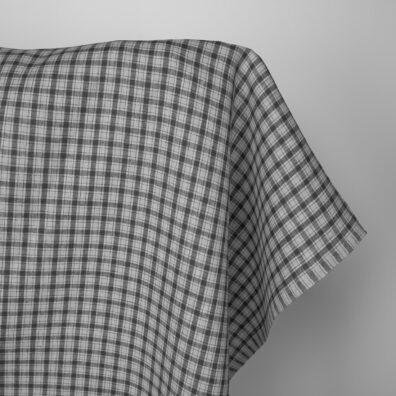 Linstoff i fine grå ruter 150cm bredt