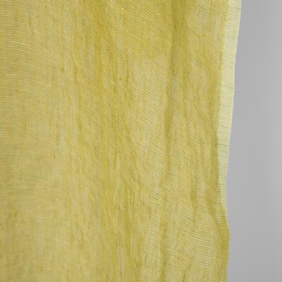 Linstoff gulgrønn gjennomsiktig vasket, mykt, skånsomt