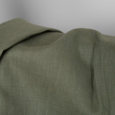 Linstoff melange, vevd gammelgrønt og mørkegrønngrått garn