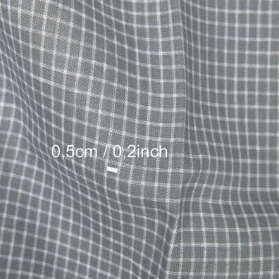 Linstoff blågrå-hvitt rutete