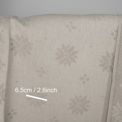 Beige jacquard lin bomullsstoff 155cm bredt