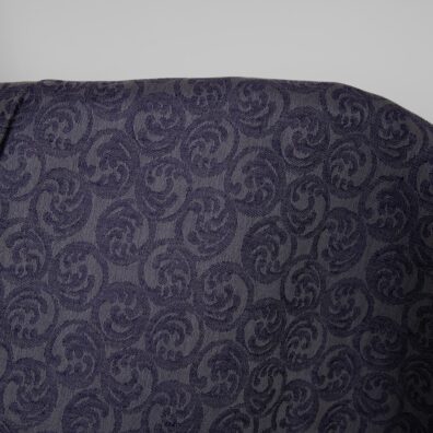 Lin-bomullstoff grå-blå mønstret