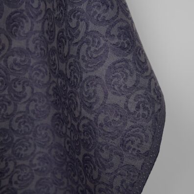 Jacquard lin-bomullstoff grå-blå mønstret