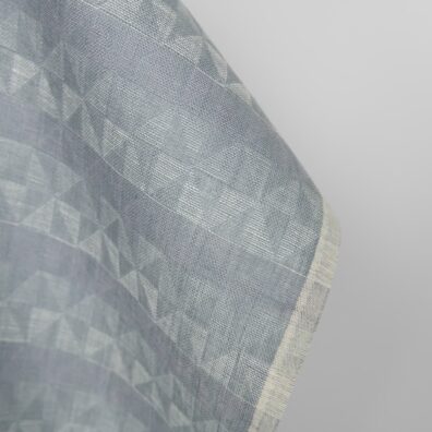 Grå-lilla linstoff med geometrisk mønster jacquard dobbeltlag