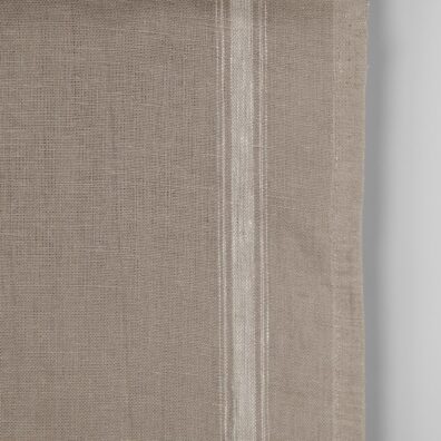 Håndkle linstoff beige med hvite striper i kantene, 50cm bredt