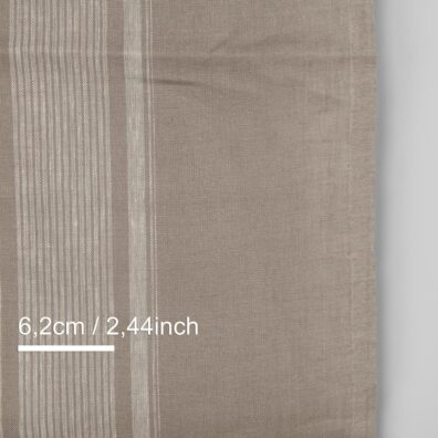 Håndkle linstoff beige med hvite striper i midten, 50cm bredt