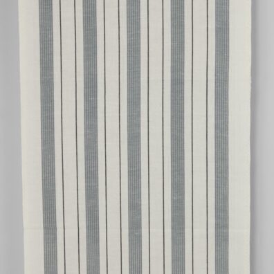 Halvlin håndkle stoff med hvite og grå striper