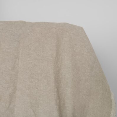 Lin-bomullsstoff beige meliert vasket, 145cm bredt