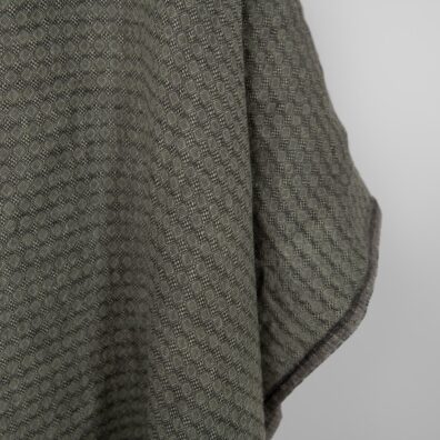 Linstoff med grønn-grått diamantmønster vasket, mykt, skånsomt