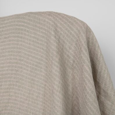 Linstoff med lilla-grønt diamantmønster vasket 145cm bredt