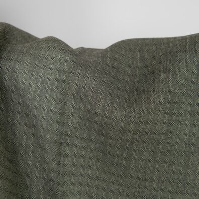 Linstoff med diamantmønster, vevd gammelgrønt og antrasittgrått garn