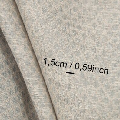 Halvlin stoff brunaktig grå med diamanter for sying klær, hjemmetekstiler